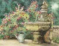 aquarelle - la fontaine